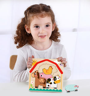 Farm Animal Multi-Layered Puzzle By Tooky Toy