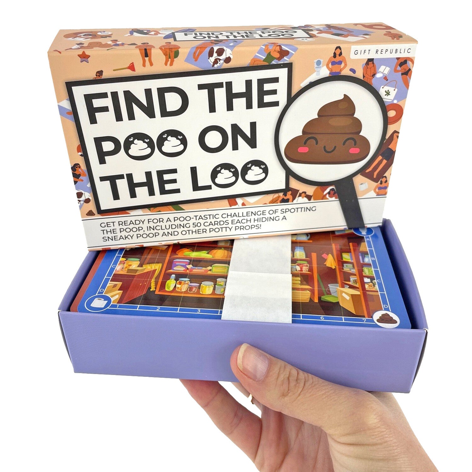 Find The Poo On the Loo – Funny Search & Find Family Card Game (100 Cards)