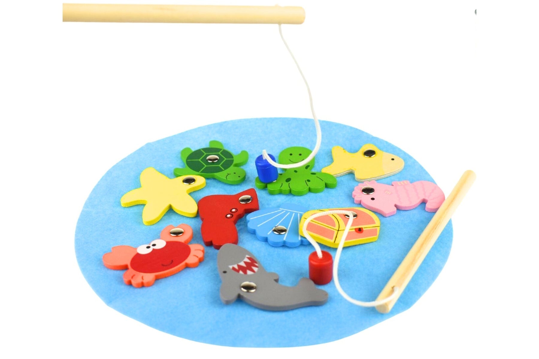 Wooden Fishing Game in a Tube Tin