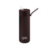 Chocolate Frank Green bottle with flip straw lid and matching carry strap — Adventure Awaits