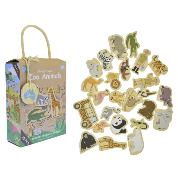 Fridge Friends Wooden Magnets | Zoo Animals 25 pcs