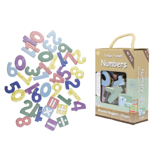 Fridge Friends Wooden Magnets | Numbers & Shapes 40 piece