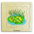 Fun Factory wooden froglet puzzle showing a young frog on lily pad in pond reeds — Adventure Awaits