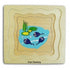 Fun Factory wooden tadpole puzzle showing three tadpoles swimming in a pond — Adventure Awaits