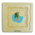 Fun Factory wooden frog egg puzzle showing frogspawn in pond reeds — Adventure Awaits