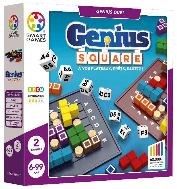 Adventure Awaits Genius Square strategy puzzle game with dice, colourful blocks and competitive tabletop gameplay