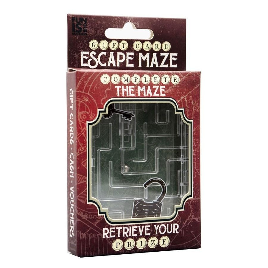 Gift card escape maze in packet