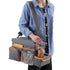 Adventure Awaits High Road CarHop seat cooler and organiser carried over the shoulder with bottle holder tray extended