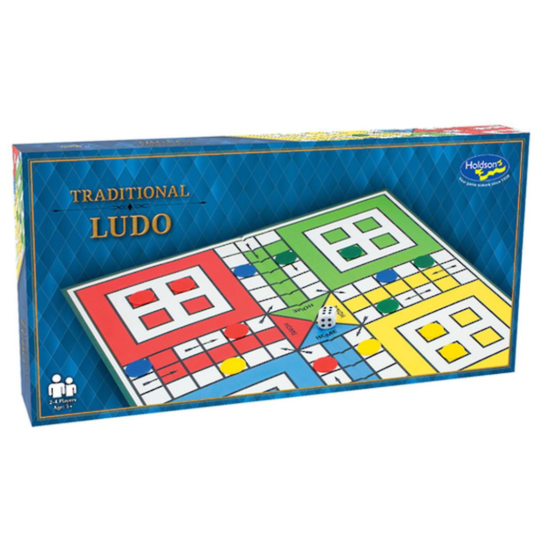 Ludo game box with colorful board design on a white background