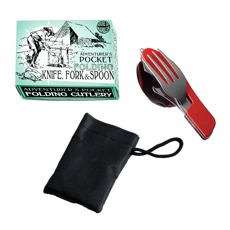 Adventurer's Pocket Knife, Fork & Spoon Set