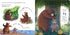 Illustrated pages from Adventure Awaits I Love You, Daddy book showing a bear teaching life skills to a young cub