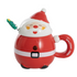 Jolly Happy Santa Ceramic Mug with spoon