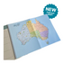 Double-sided fold-out travel map inside the kids travel journal