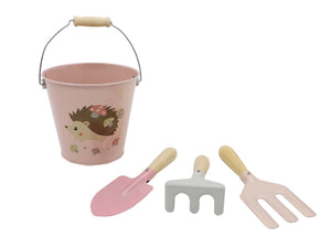 Kids Garden Tool Set 4pc | Pink Bucket