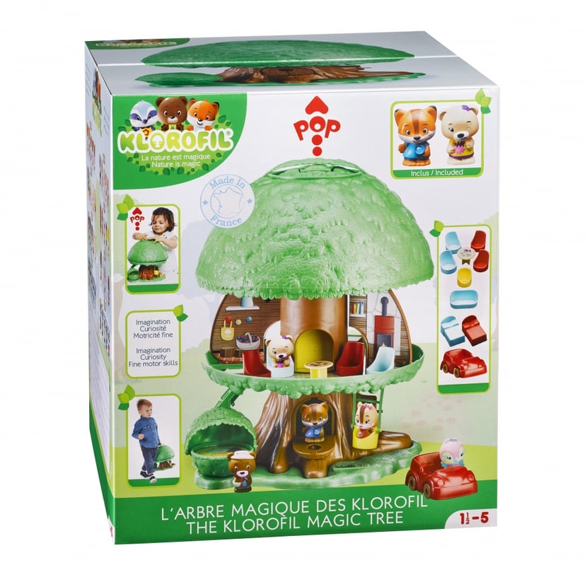 Klorofil Magic Tree toy set packaging with illustrations and branding