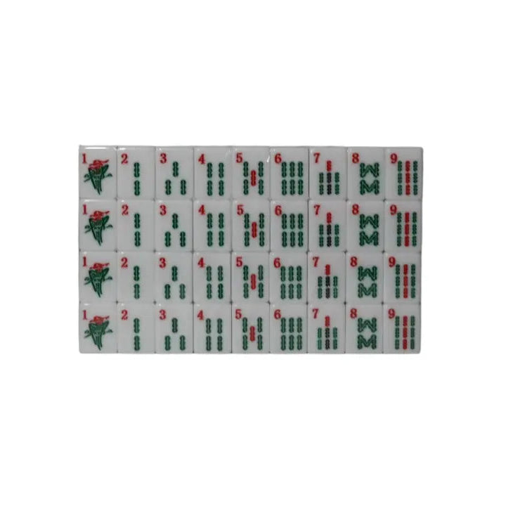 Travel Mahjong bamboo suit tiles laid out for compact road trip game — Adventure Awaits