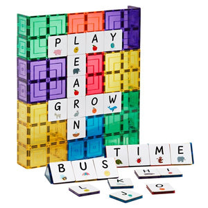 Learn & Grow Magnetic Tile Topper | Alphabet Upper Case Pack (40 Piece)