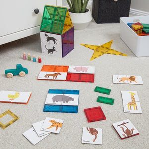 Learn & Grow Magnetic Tile Topper - Duo Animal Puzzle Pack (40 Piece)