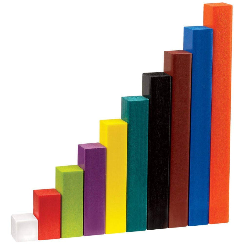 Colourful wooden blocks arranged in a pyramid shape on a white background