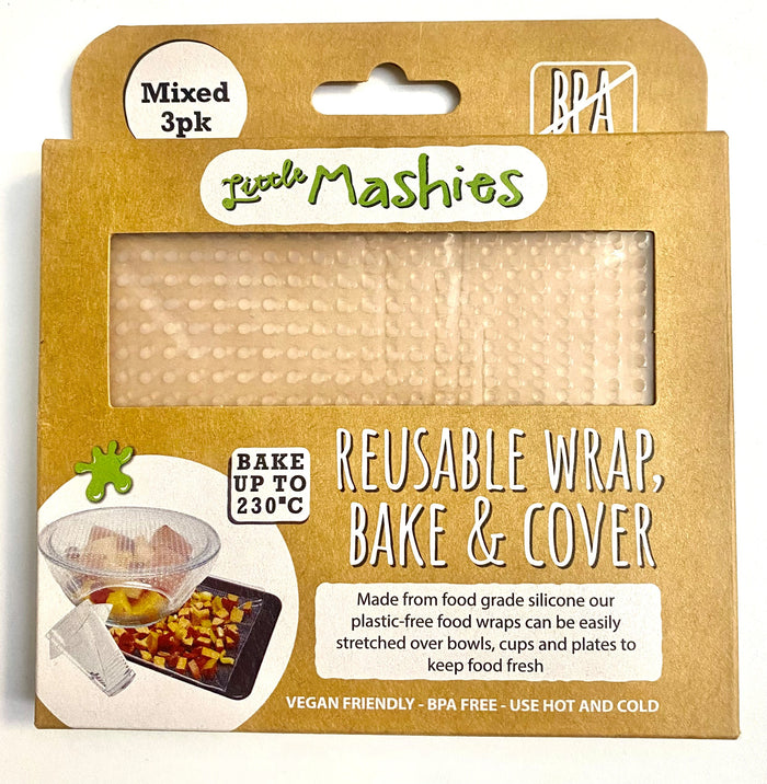 Little Mashies Reusable Wrap, Bake and Cover Mixed 3 Pack