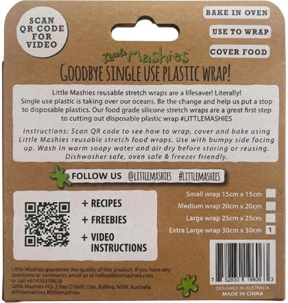 Little Mashies Reusable Wrap, Bake and Cover Mixed | Extra Large 1 pack