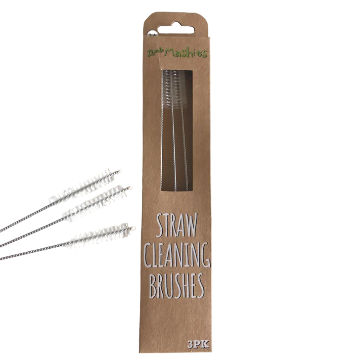Packaged straw cleaning brushes with a cardboard box on a white background
