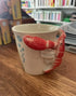 Cream lobster handle mug with raised red 3D lobster and blue bubble details — Adventure Awaits
