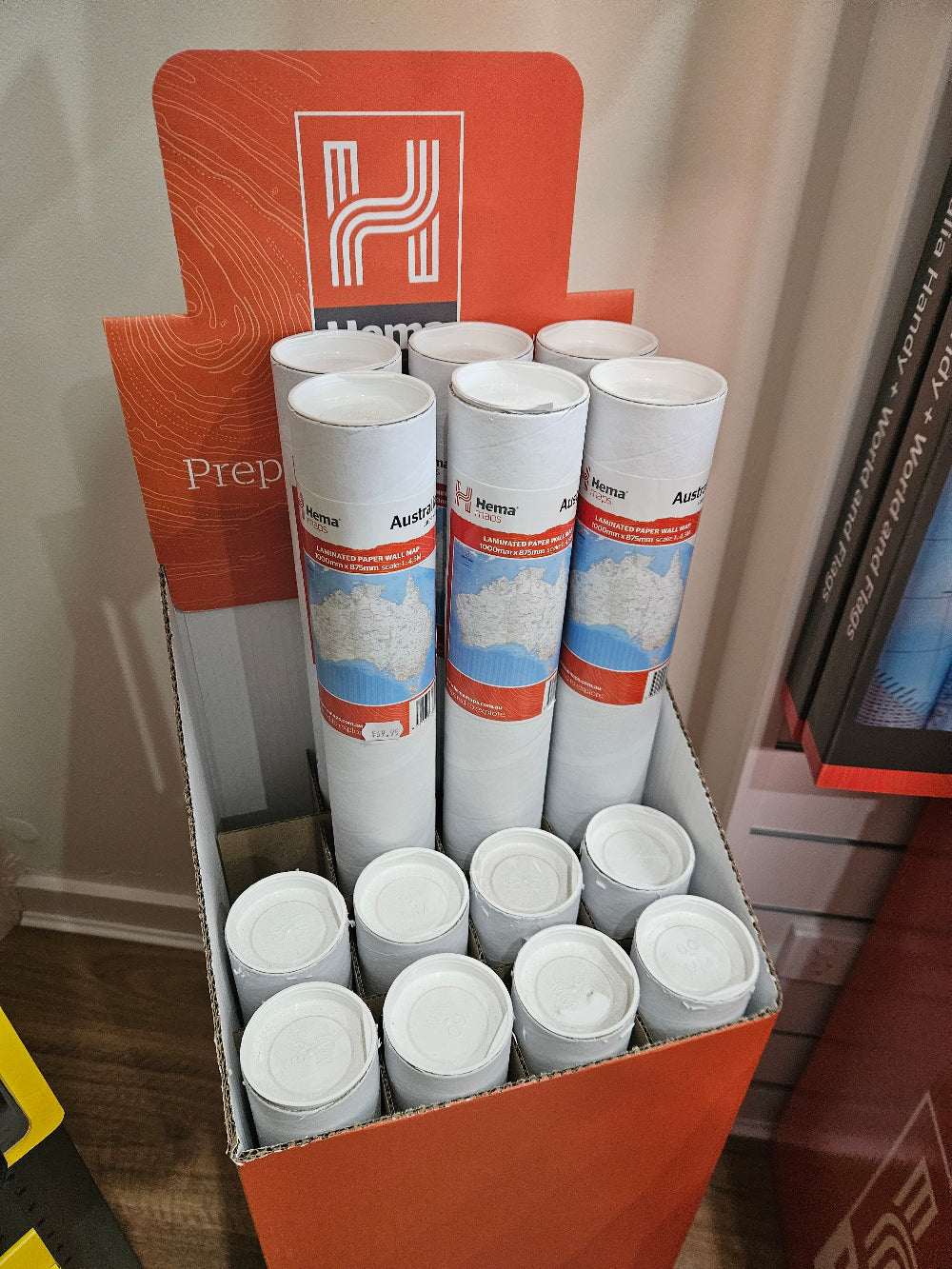 Hema Maps | Large Laminated Wall Map of Australia 1000 x 875 in TUBE