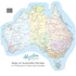 Map of Australia Sticker Decal | UV Outdoors OR Fabric Removeable