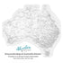Greyscale Map of Australia caravan sticker in black and white tones, showing state borders and roads — Adventure Awaits