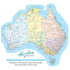 Original Map of Australia caravan sticker in full colour, showing state borders and roads across Australia — Adventure Awaits