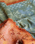 Reversible Australia map picnic rug with rust fringe and green woven backing Adventure Awaits