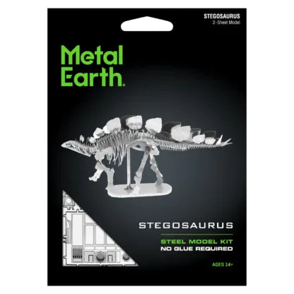 Metal Earth Stegosaurus steel model kit with three sheets, no glue required, ages 14+, Adventure Awaits
