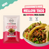 Mingle Mellow Taco all natural meal blend sachet beside loaded tacos — Adventure Awaits