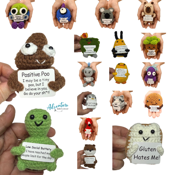 Mini Crochet Characters | Handmade Positive Message Gift