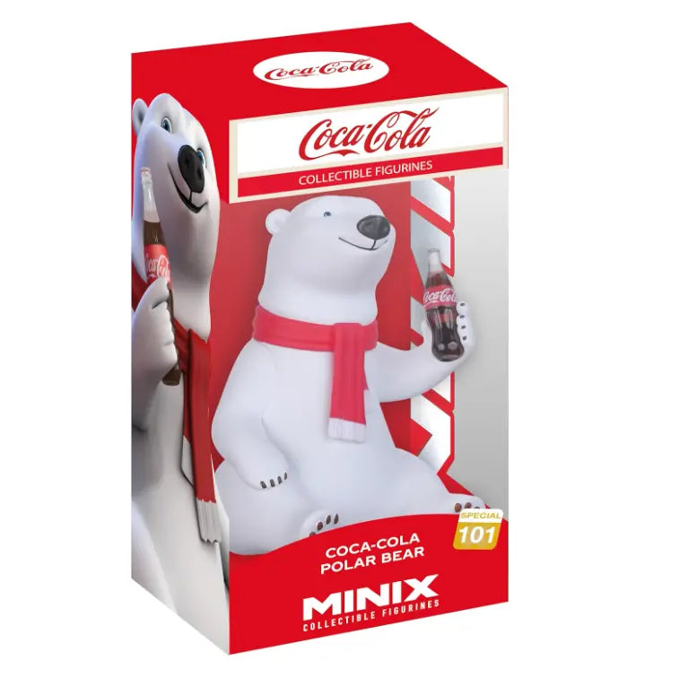 Coca-Cola Polar Bear MINIX collectible figure box with red packaging Adventure Awaits