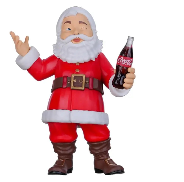 Coca-Cola Santa MINIX collectible figure in red suit holding Coke bottle Adventure Awaits
