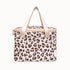 Cream leopard insulated lunch bag with carry handles, zip lid and front pocket — Adventure Awaits