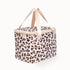 Cream leopard insulated lunch bag with carry handles, zip lid and front pocket — Adventure Awaits