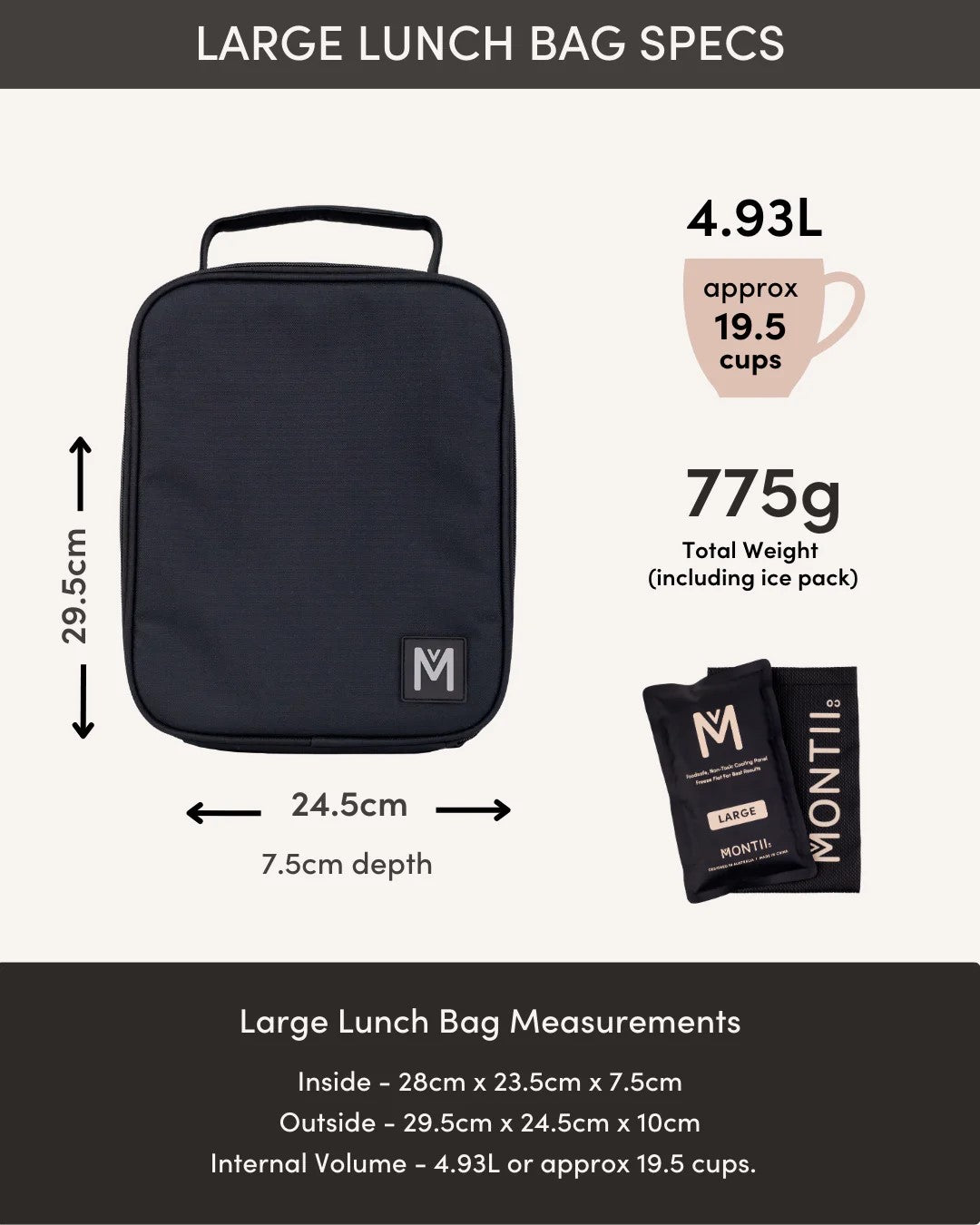 MontiiCo LARGE Insulated Lunch Bags
