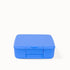 Blue Montii lunch box with secure front latch on a white background — Adventure Awaits