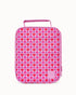 Pink Montii insulated lunch bag with red and purple heart print — Adventure Awaits