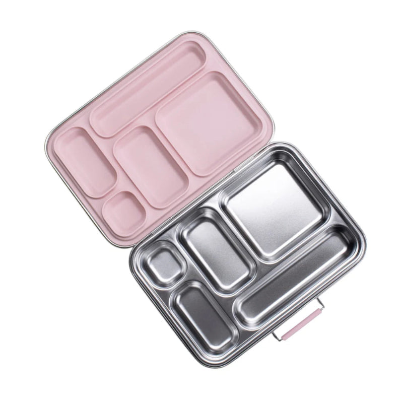 Empty opened nestling original bento box in dusty pink - Adventure Awaits 