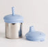 Nestling stainless steel sippy cup with blue silicone straw and spout lids — Adventure Awaits