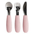 Pink baby cutlery set with stainless steel spoon, fork and knife — Adventure Awaits