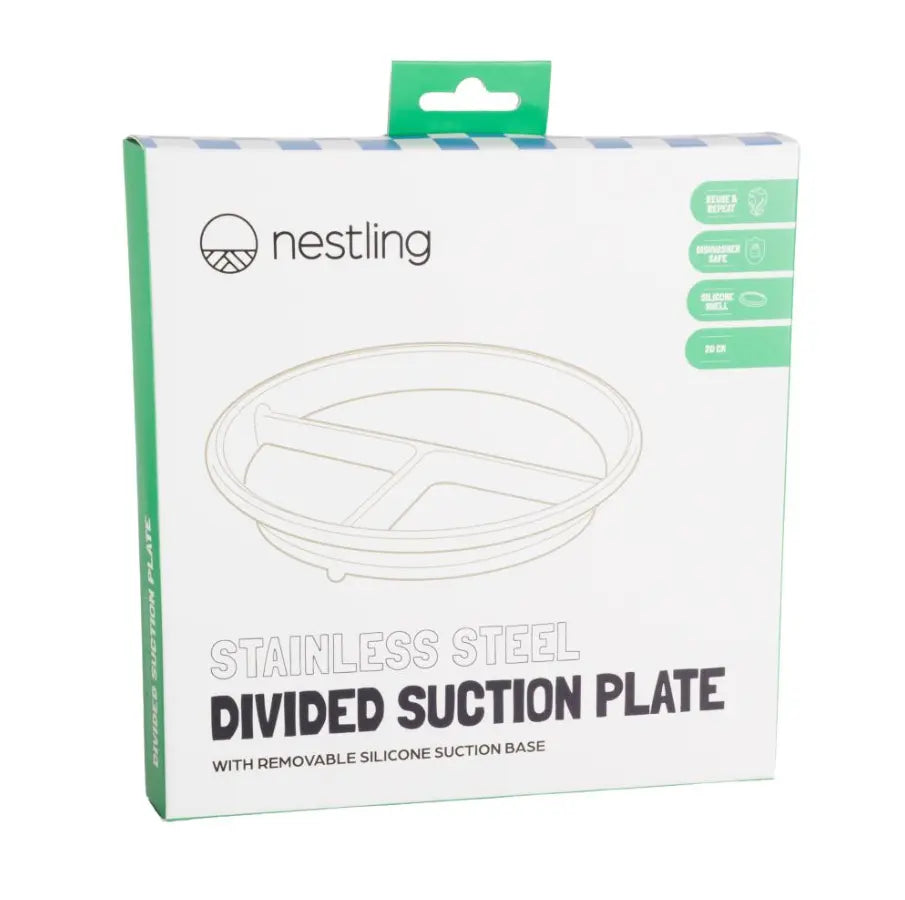 Nestling stainless steel divided suction plate box with removable silicone base — Adventure Awaits