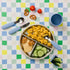 Blue baby plate and cutlery set with stainless steel divided plate and snacks — Adventure Awaits