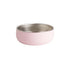 Pink baby bowl with stainless steel interior and low rounded sides — Adventure Awaits