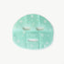 Mint green face mask with white patterns on a white background