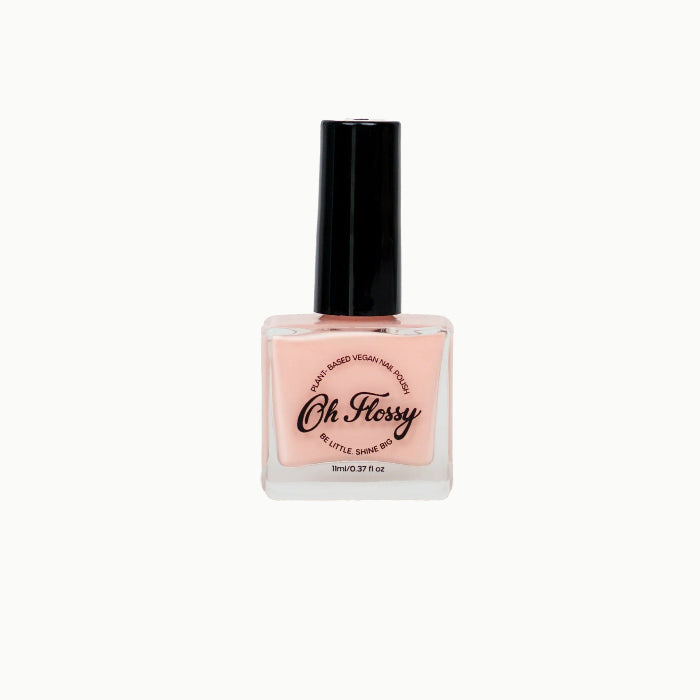 Oh Flossy kids nail polish in soft peach shade, non toxic water based polish for gentle dress up play Adventure Awaits